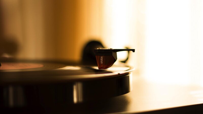 Turntable with Vinyl Record — Brown, Warm
