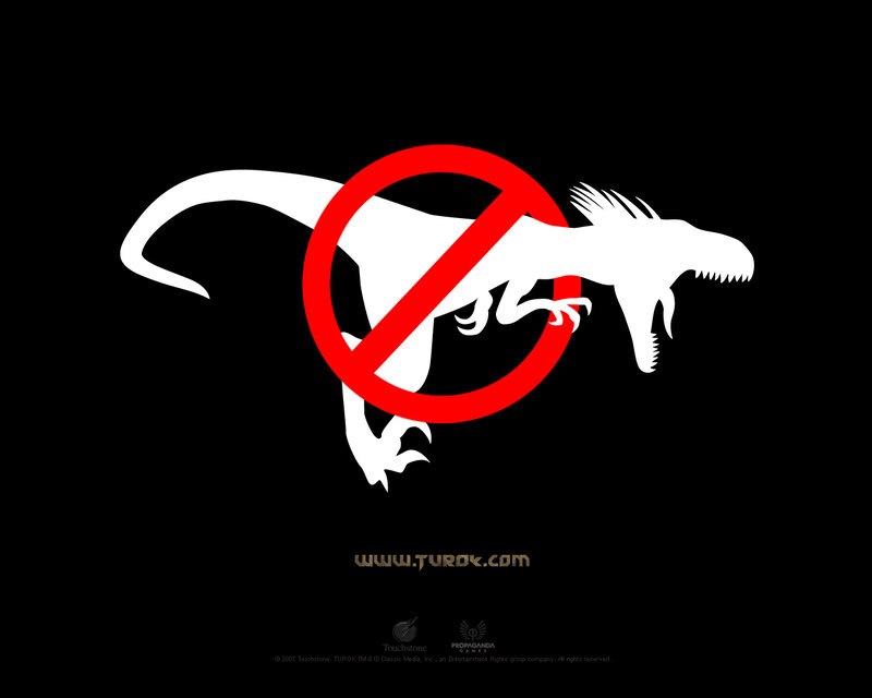 Turok game logo with prohibition sign