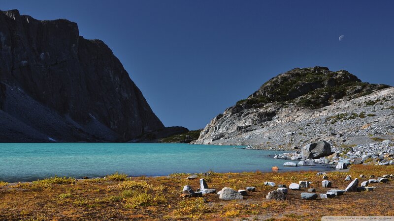Turquoise Alpine Lake — Blue, Serene, Afternoon, Photograph, Mountain