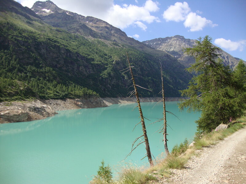 Turquoise Alpine Lake — Blue, Serene, Afternoon, Photograph, Mountains