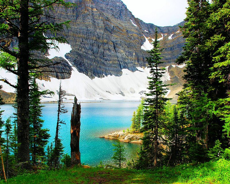 Turquoise Alpine Lake — Blue, Serene, Summer, Photograph