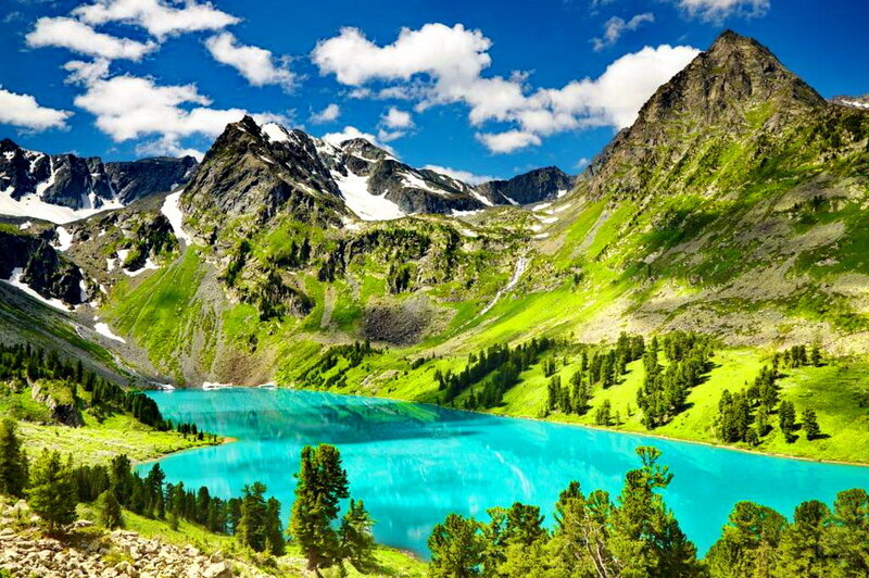 Turquoise Alpine Lake — Blue, Serene, Summer