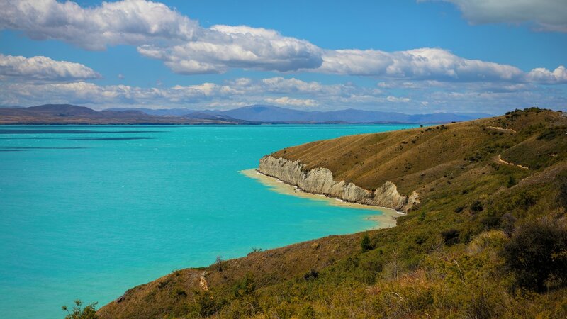 Turquoise Bay with Cliffs — Blue