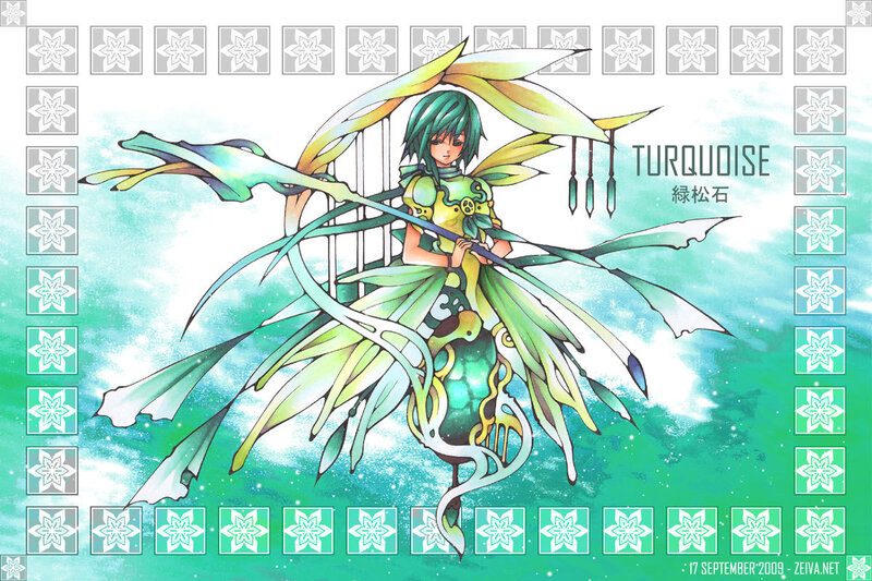 Turquoise character illustration