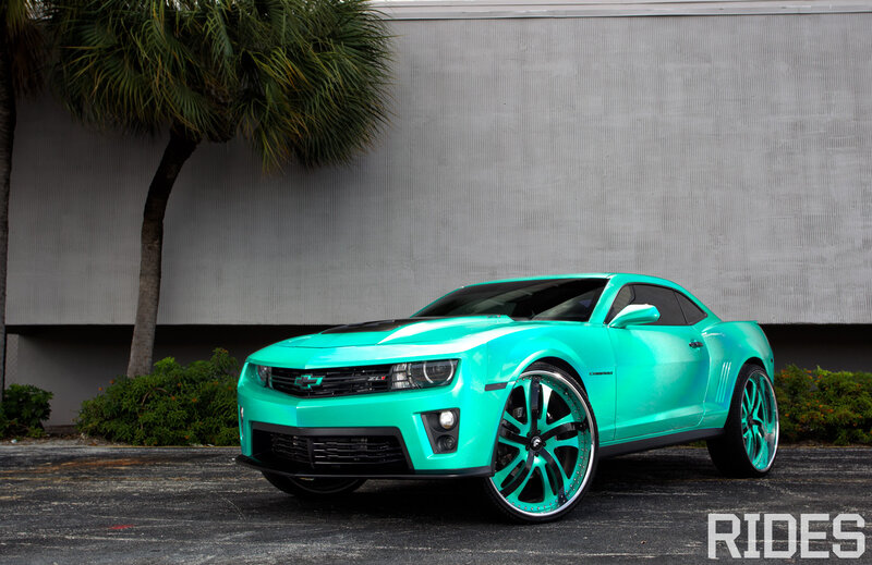 Turquoise Chevrolet Camaro