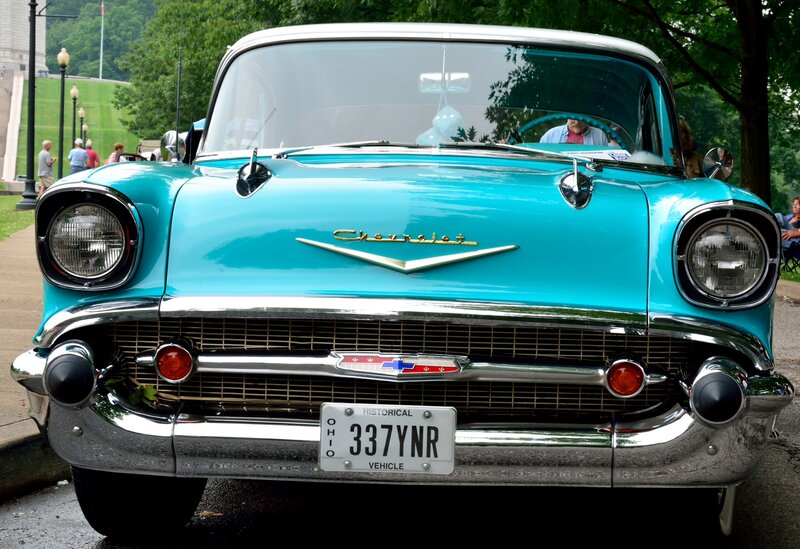 Turquoise Chevrolet Car