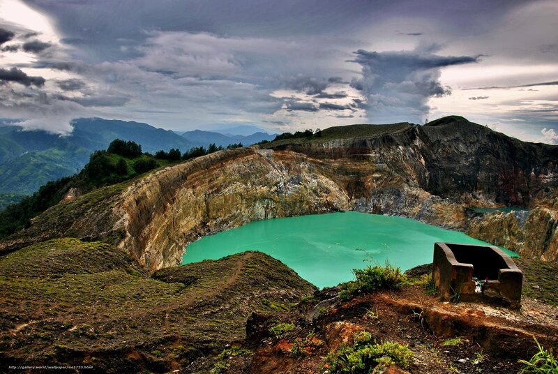 Turquoise crater lake
