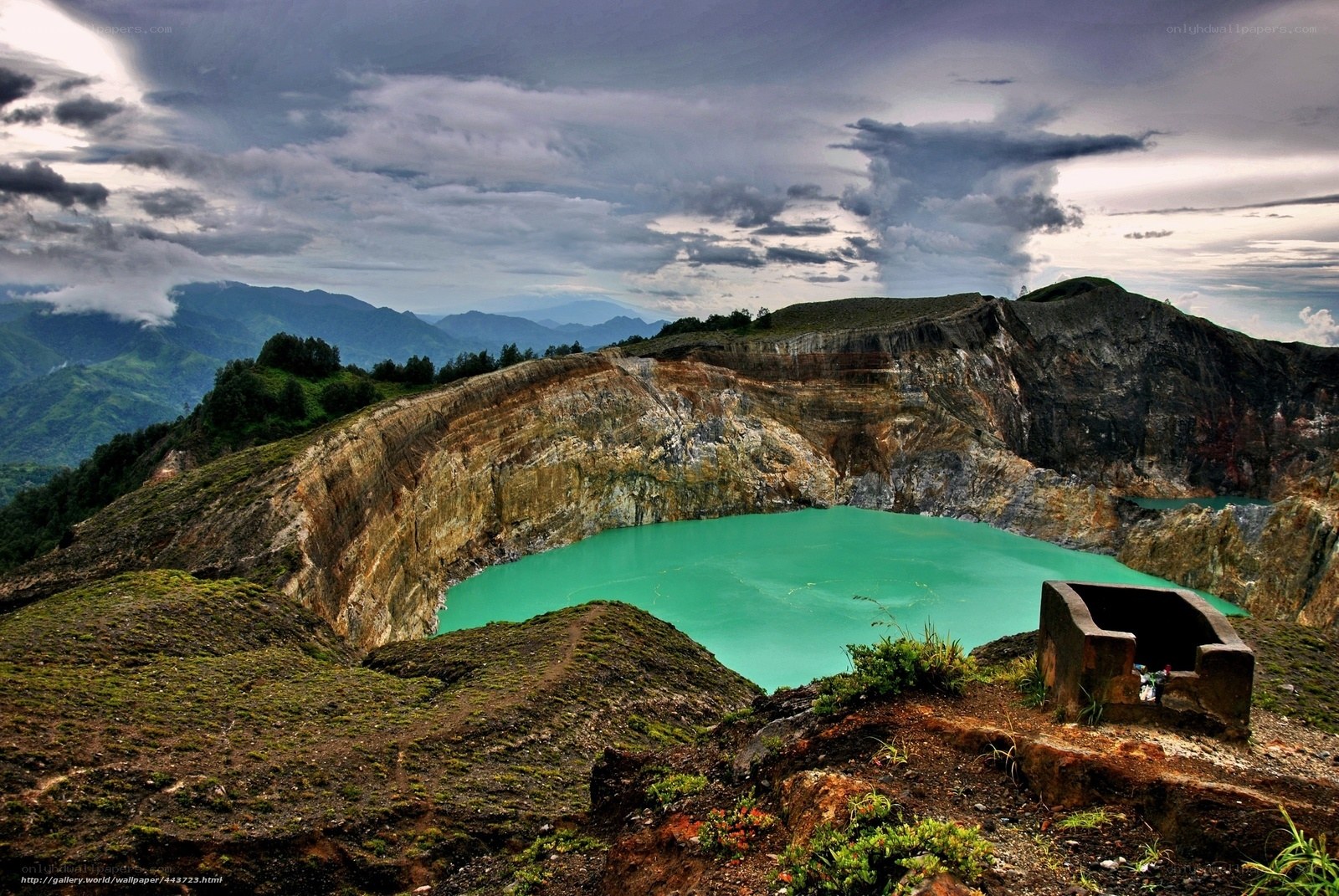 Turquoise crater lake