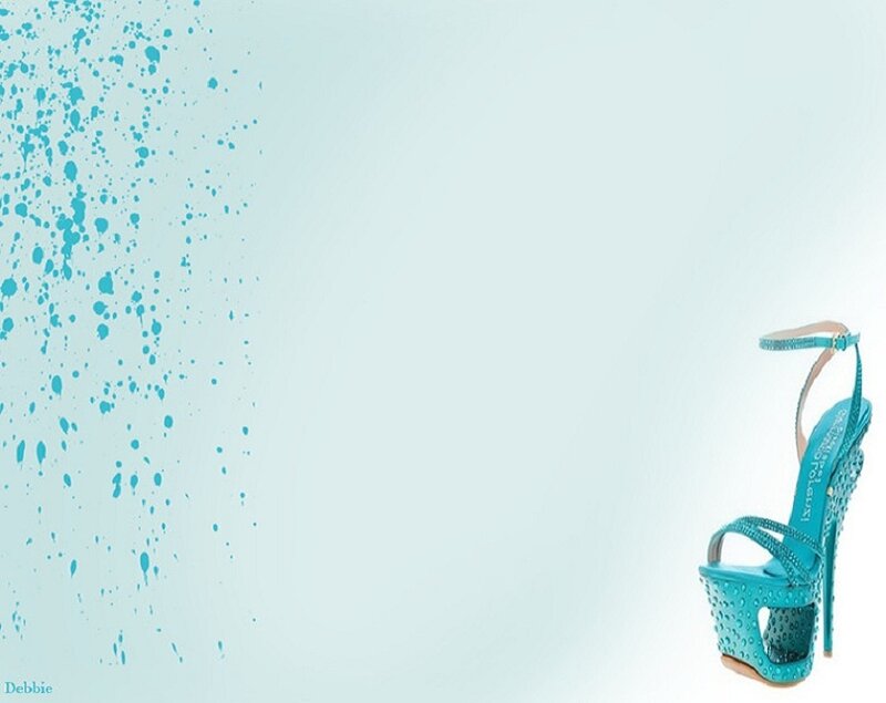 Turquoise High-heeled Shoe