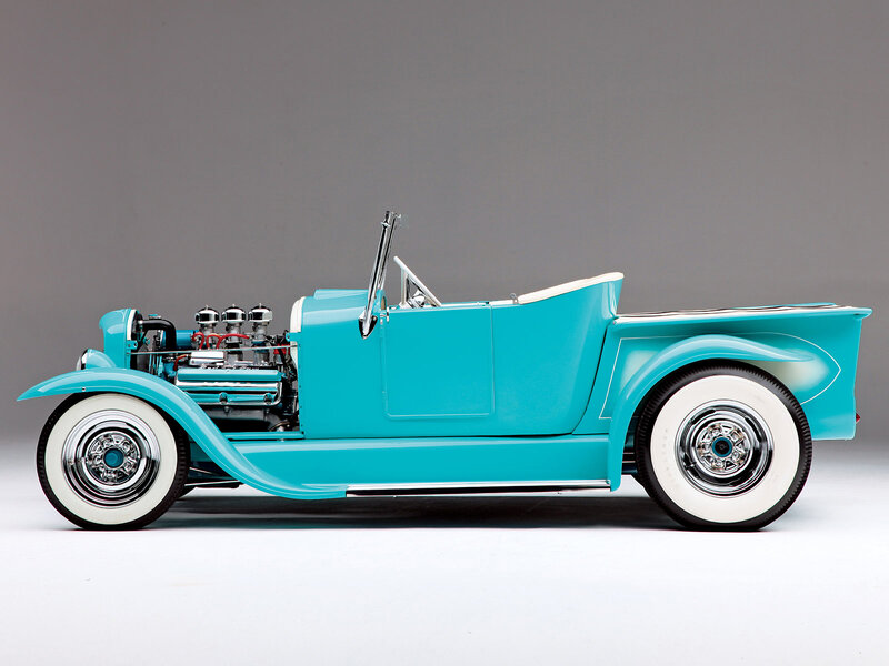 Turquoise Hot Rod Car — Cyan, Clean