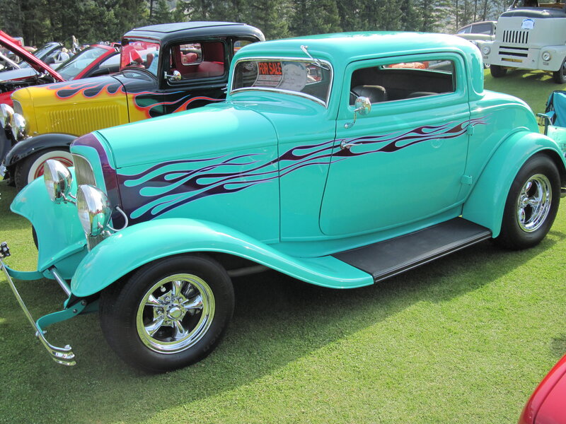 Turquoise Hot Rod Car — Cyan