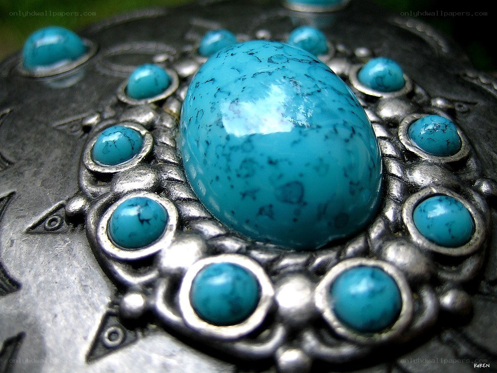 Turquoise jewelry close-up