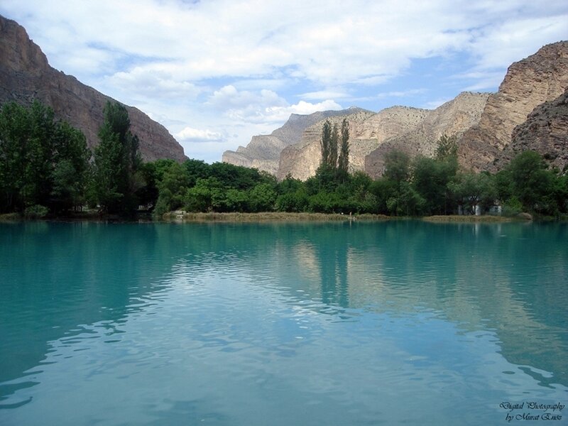 Turquoise Lake in Canyon — Blue