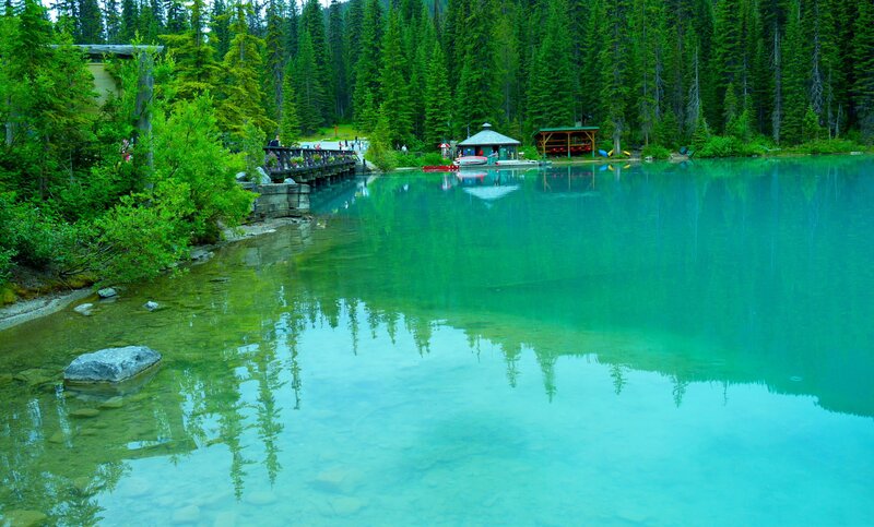 Turquoise lake in forest