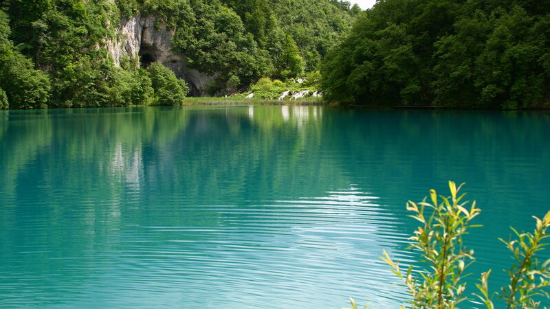 Turquoise Lake in Forest — Blue