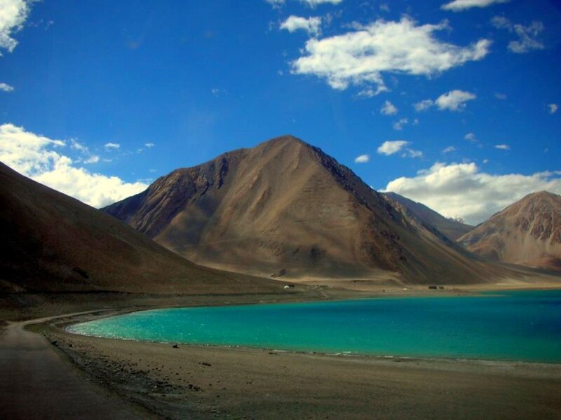 Turquoise lake in mountain valley