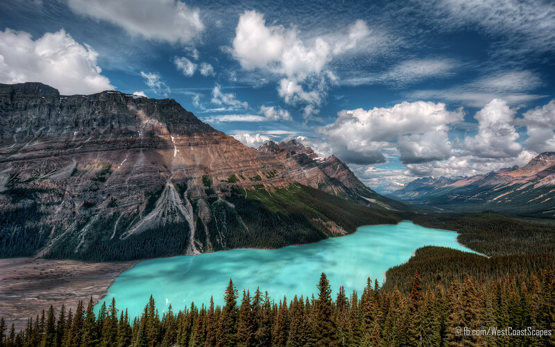 Turquoise Lake in Mountains — Blue, Dramatic, Afternoon