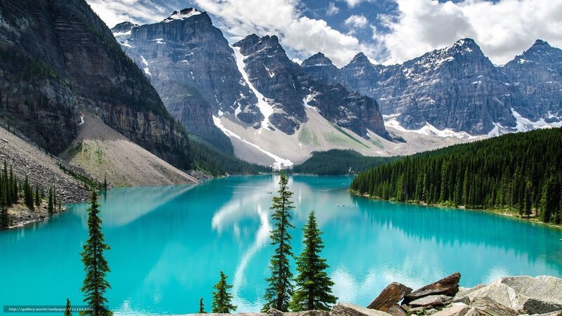 Turquoise Lake in Mountains — Blue, Serene, Afternoon, Photograph, Forest, Trees