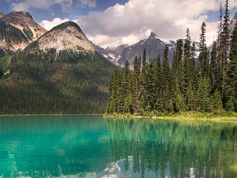 Turquoise Lake in Mountains — Blue, Serene, Afternoon, Photograph