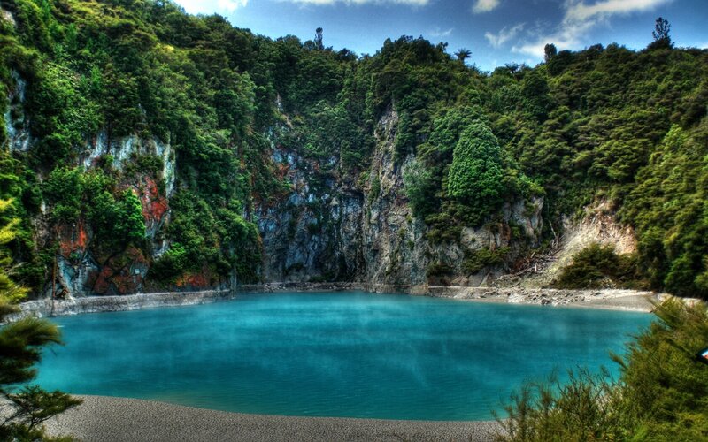 Turquoise Lake in Quarry — Blue
