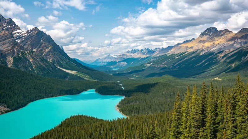 Turquoise Lake in Valley — Blue, Serene, Afternoon, Photograph, Mountains