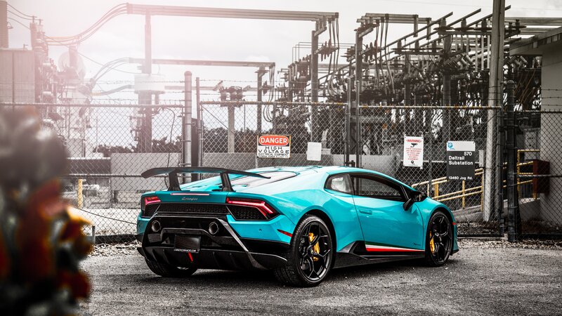 Turquoise Lamborghini Car