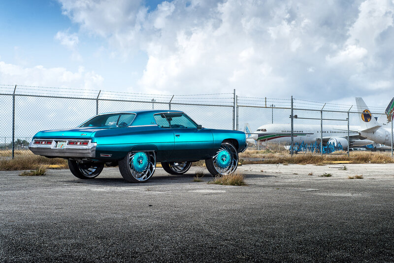 Turquoise Lowrider Car