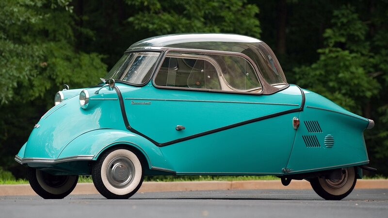 Turquoise Messerschmitt bubble car
