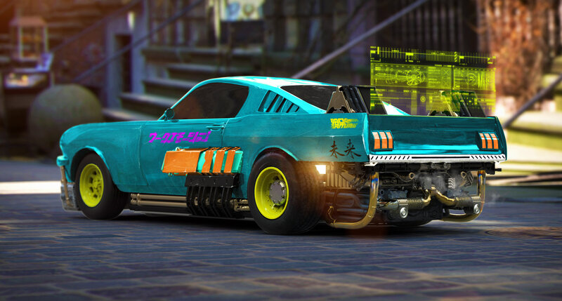 Turquoise Muscle Car — Teal