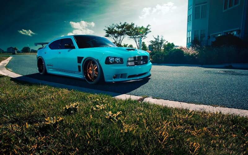 Turquoise Muscle Car