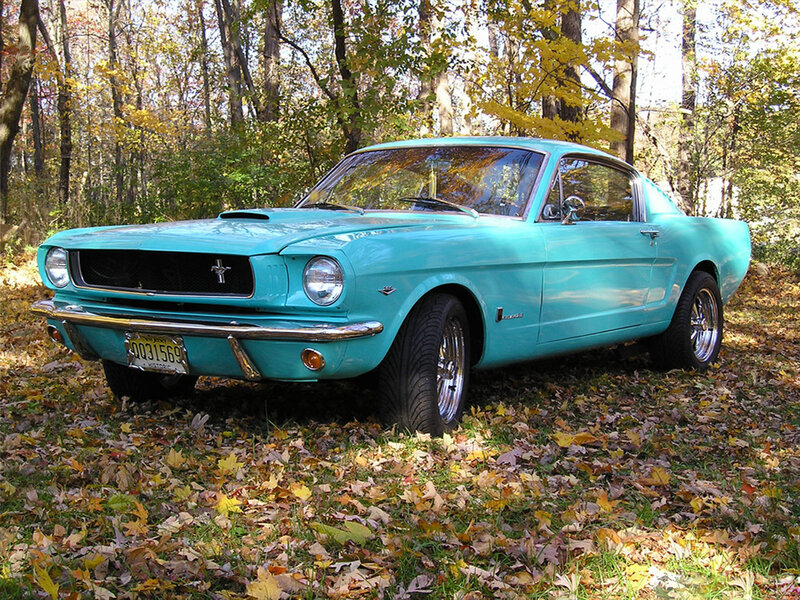Turquoise Mustang Car