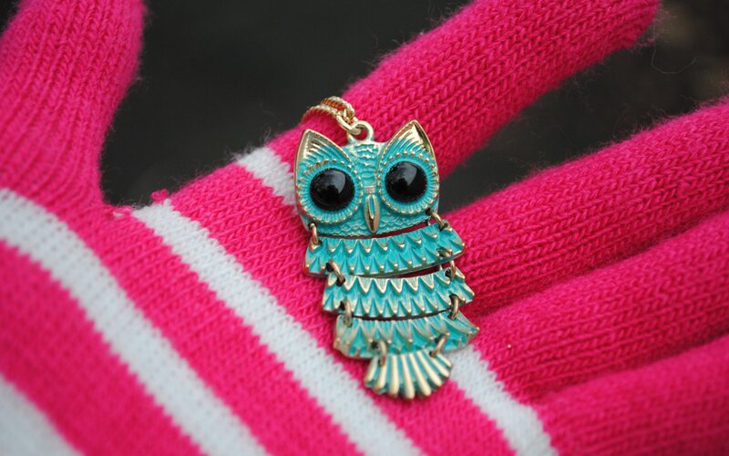 Turquoise Owl Pendant