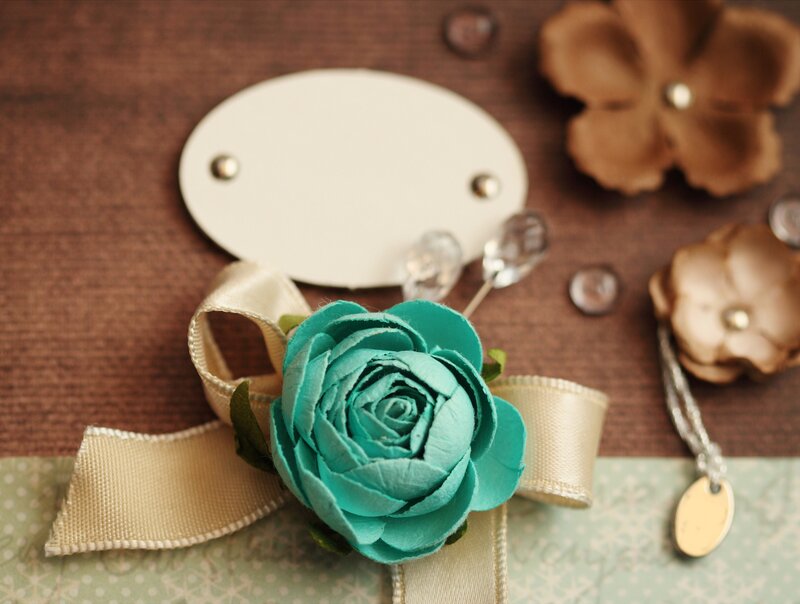 Turquoise Paper Rose — Teal