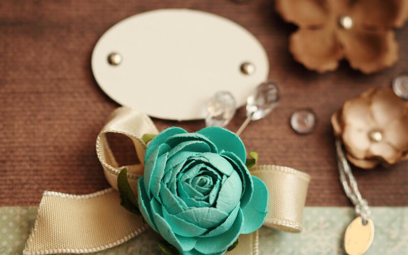 Turquoise Paper Rose