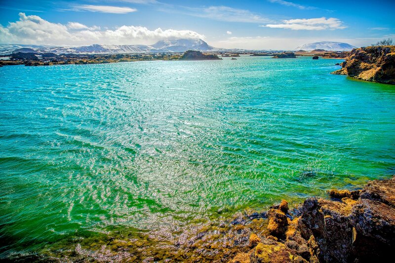 Turquoise Water and Mountains