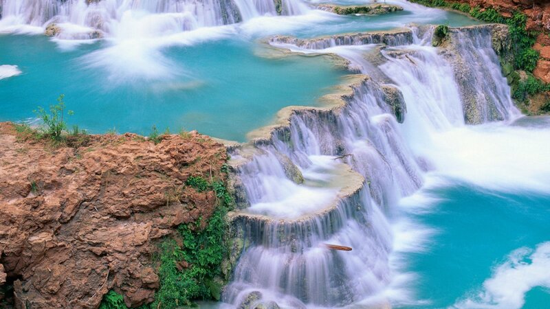 Turquoise Waterfalls — Blue