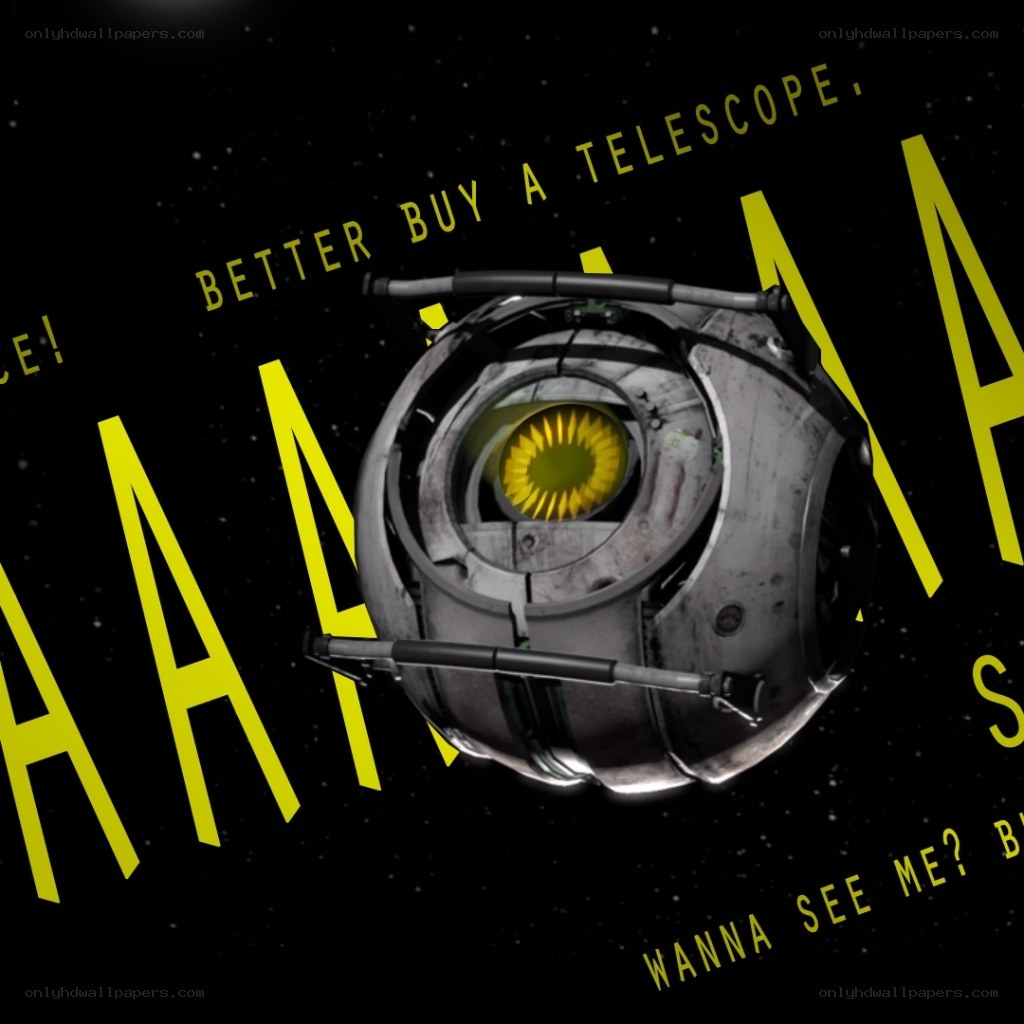 Turret in space with text