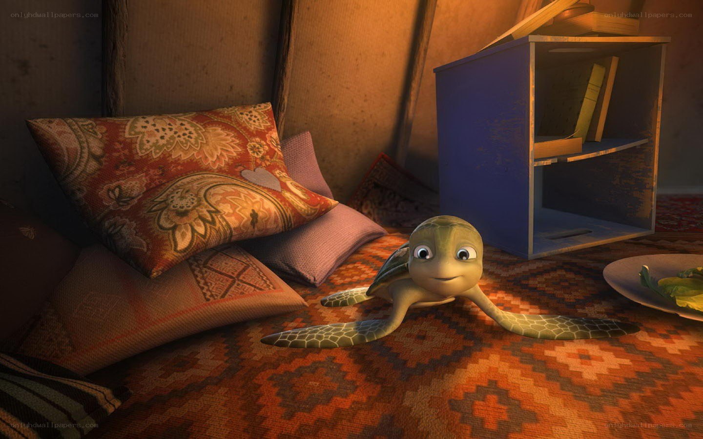 turtle in cozy room