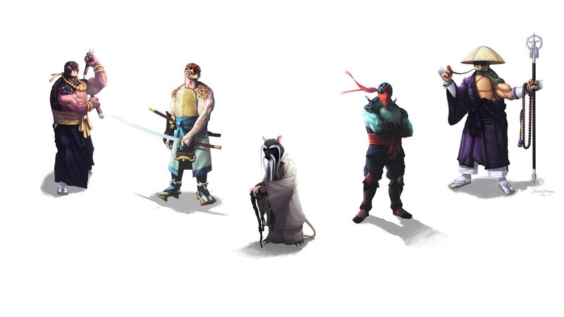 Turtle ninja character designs