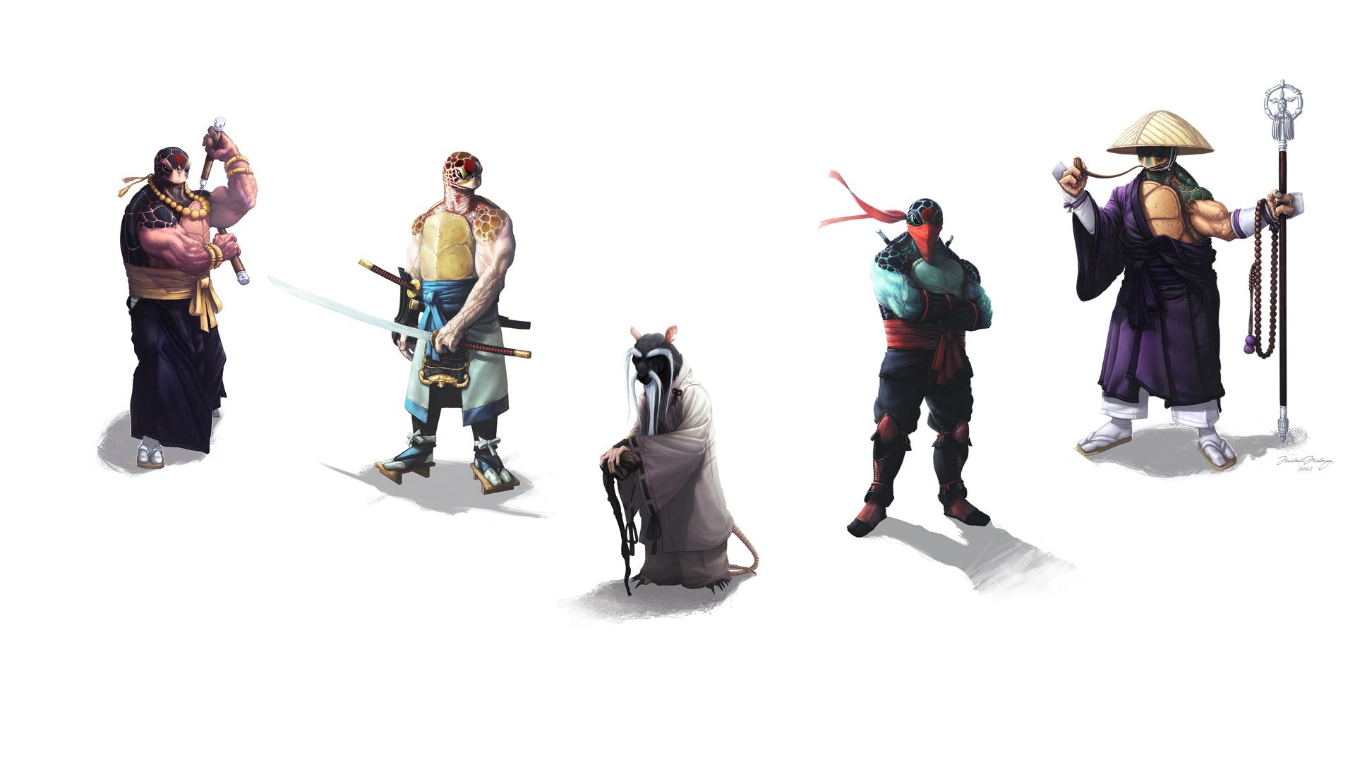 Turtle ninja character designs