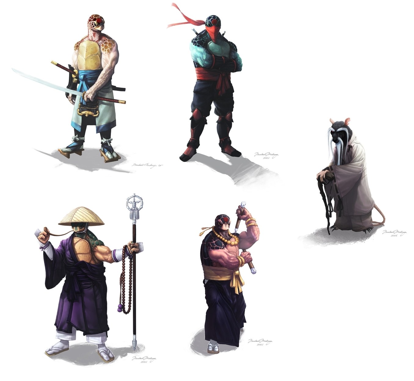 Turtle ninja character designs