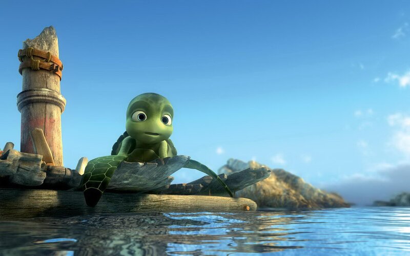 turtle on a raft