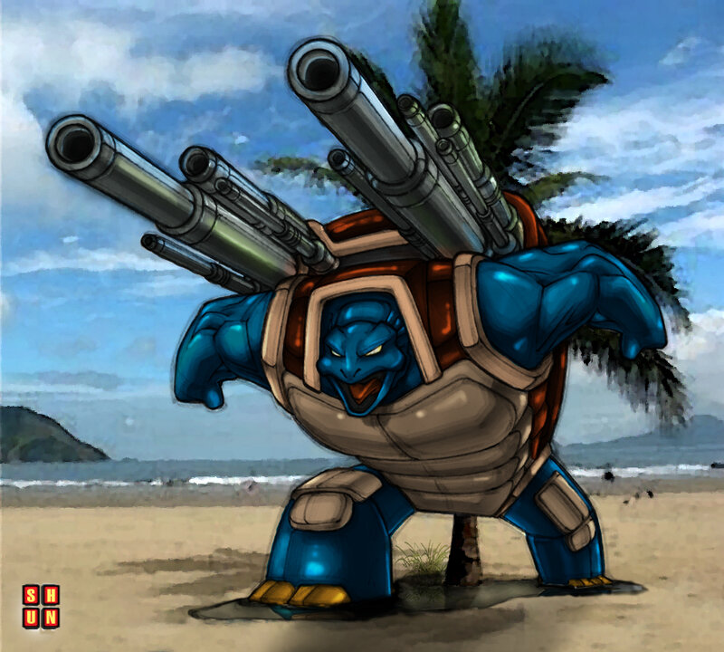 Turtle robot on beach
