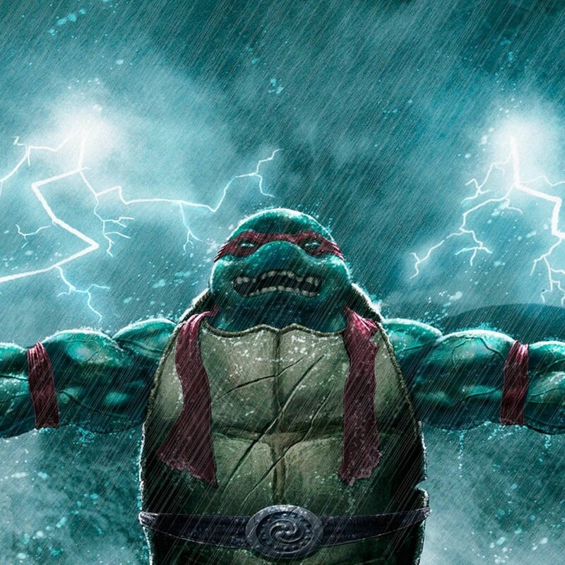 Turtle warrior in storm