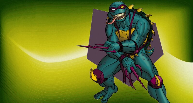 Turtle Warrior with Nunchucks — Green, Aggressive