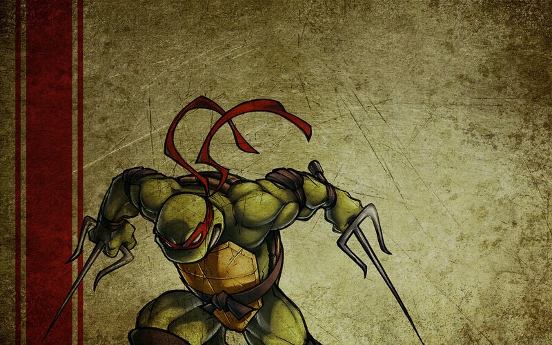 Turtle Warrior with Nunchucks — Green, Dramatic, Digital Art, Red Bandana, Tortoise Shell