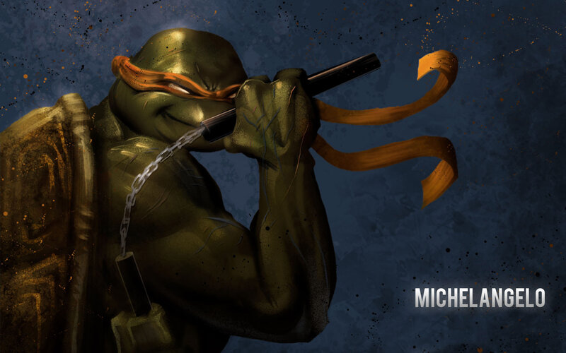Turtle Warrior with Nunchucks — Green, Dramatic
