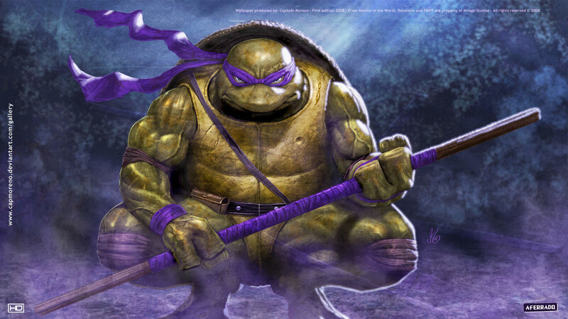 Turtle Warrior with Staff — Purple