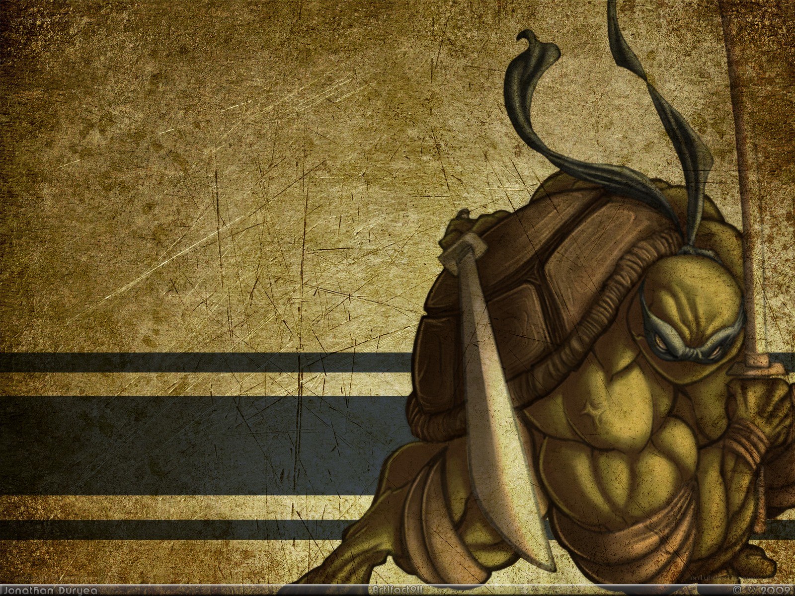 Turtle warrior with swords