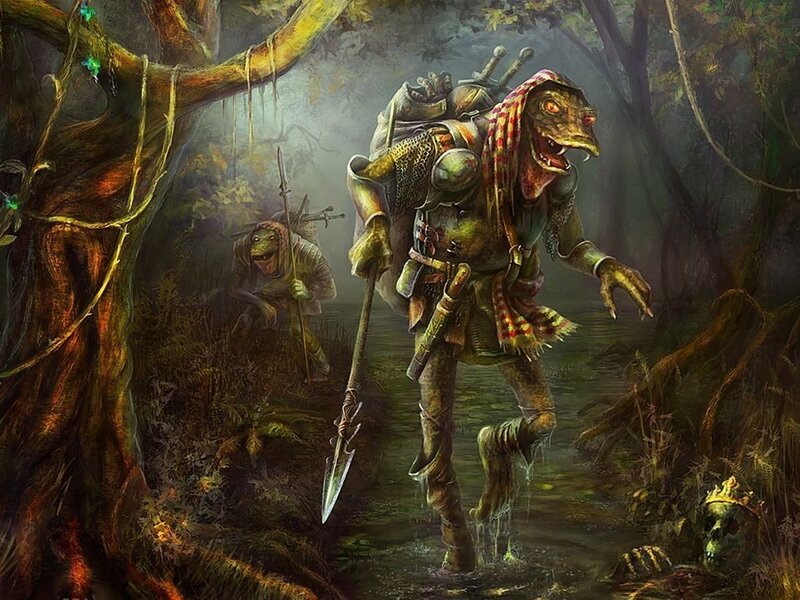 Turtle warriors in a swamp